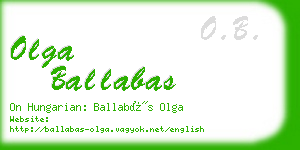 olga ballabas business card